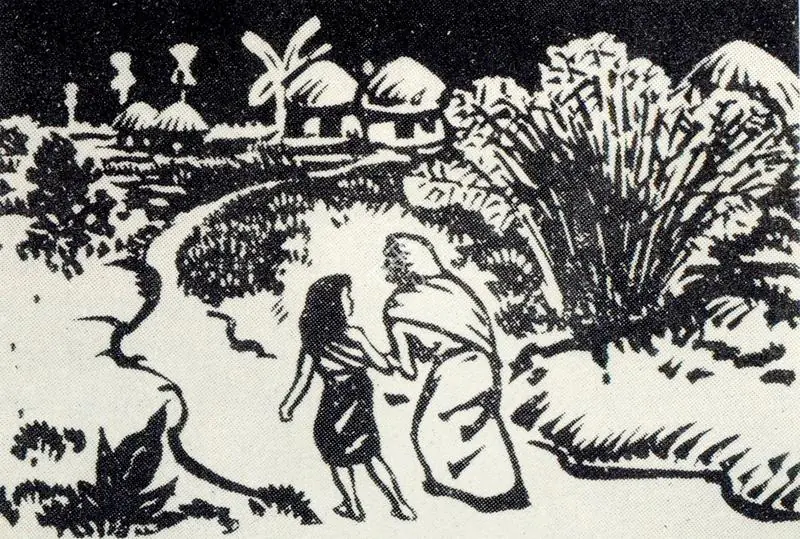 Ray, Satyajit (Artist). Woodcut Illustration for an abridged edition of the novel Pather Panchali by Ray, 1944 | Graphic Art