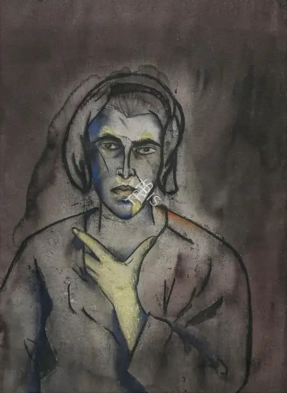 Dodiya, Anju (Artist). Untitled (Self-Portrait), 2000 | Painting
