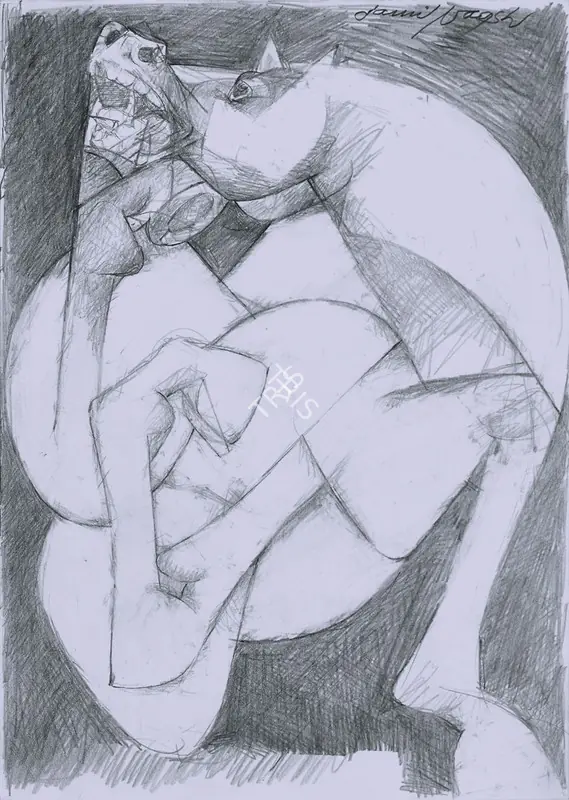 Naqsh, Jamil (Artist). Untitled. Pencil on paper, n.d. | Drawing | FineArts | 00642597