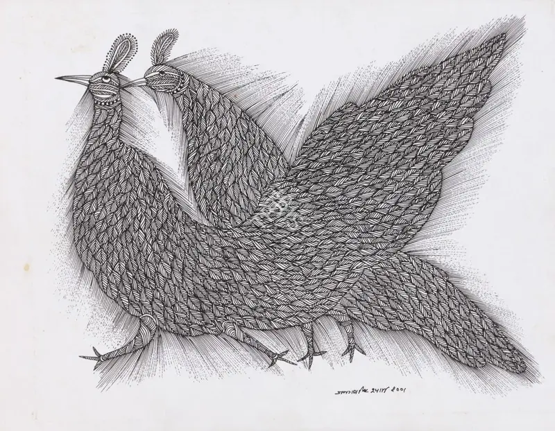 Shyam, Jangarh Singh (Artist). Untitled (Gond). Pen and ink on paper, 2001 | Painting | FineArts | 00357728
