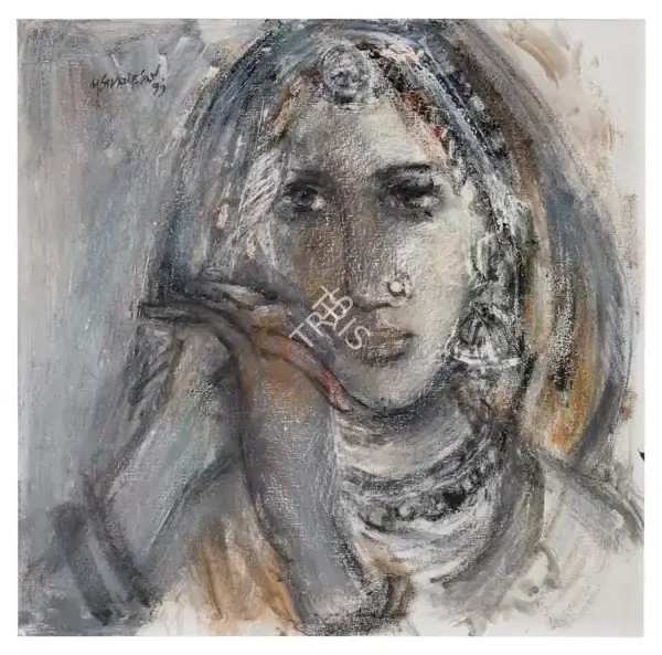 Sivanesan, M. (Artist). Untitled (Portrait of a Woman). Oil on canvas laid on board, 1999 | Painting | FineArts | 00545950