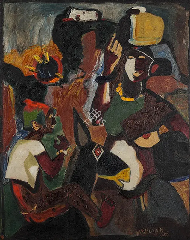 Husain, M.F. (Artist). Untitled (Village Scene), 1950 | Painting