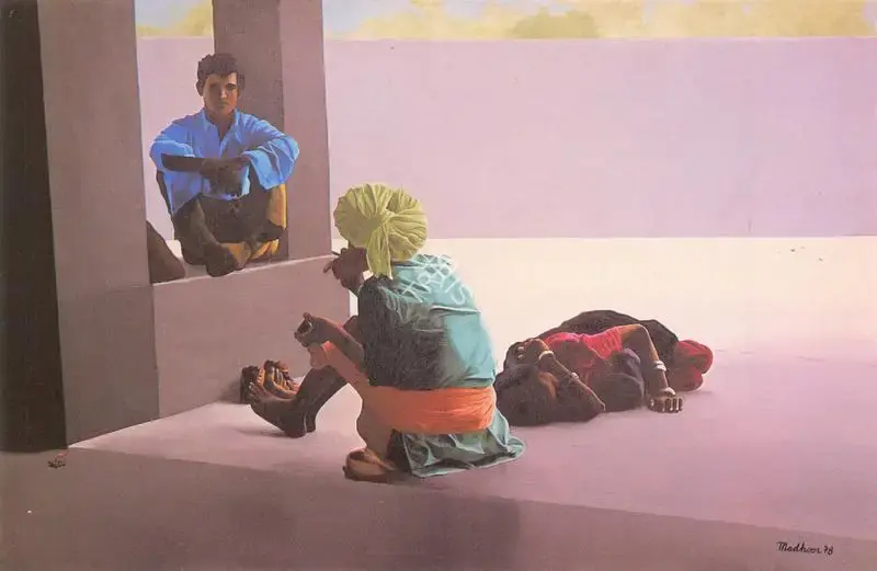 Kapoor, Madhoor (Artist). The Smoke. Oil on canvas, 1978 | Painting | FineArts | 00371234