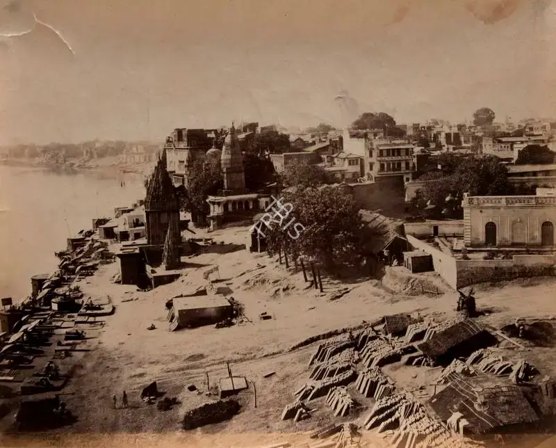 Sache, John Edward (Photographer). Ghats at Benares - Seven views at Benares, Bombay, Kashmir and elsewhere. Albumen print, c.1880 | Antiquarian Photograph | Photography | 00116211