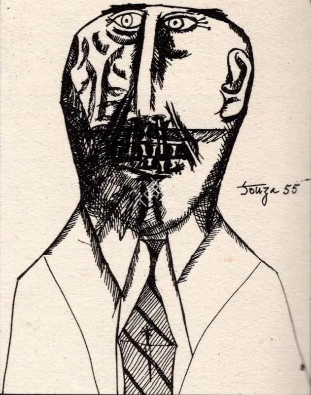 Souza, F.N. (Artist). Six Gentleman of our Times. 1955 | Art Heritage 6, 1986-1987 | Drawing | FineArts | 00530233