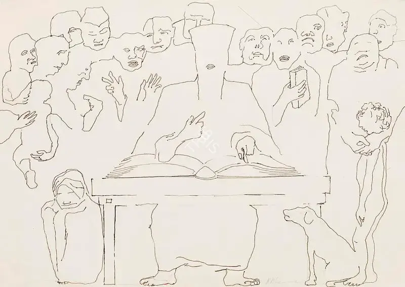 Khanna, Krishen (Artist). Sketch for Judgement Day, n.d. | Painting