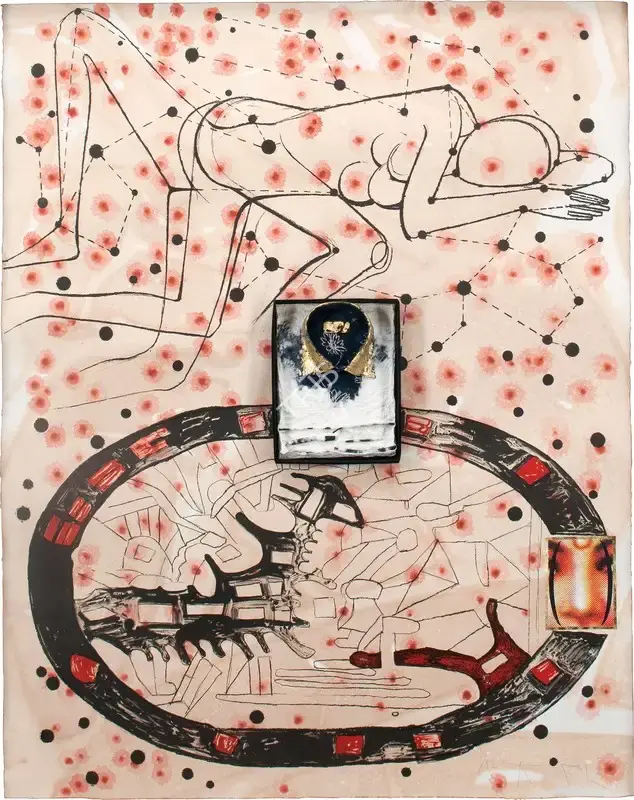 Dodiya, Atul (Artist). Sleeping With The Stars. Mixed media on handmade paper, 2005 | Painting | FineArts | 00577157