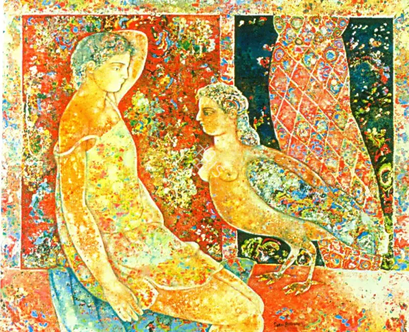 Burman, Sakti (Artist). Conversation, 2001 | Painting