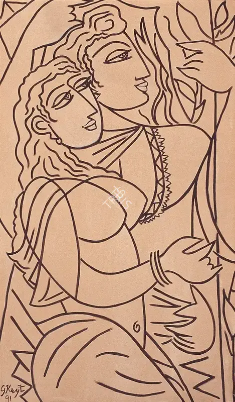 Keyt, George (Artist). Man and Woman, 1991 | Painting