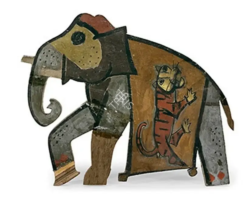 Husain, M.F. (Artist). Elephant. Painted wood, n.d. | Sculpture | FineArts | 00333173