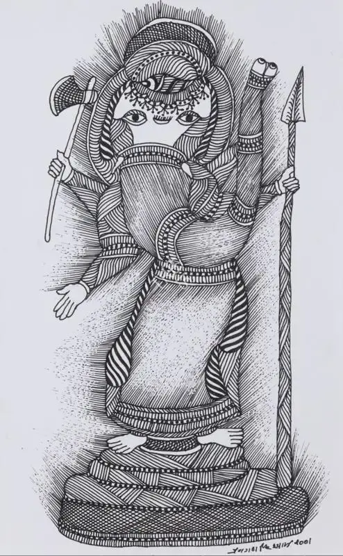 Shyam, Jangarh Singh (Artist). Untitled (Gond Art). Pen and ink on paper, 2001 | Painting | FineArts | 00417622