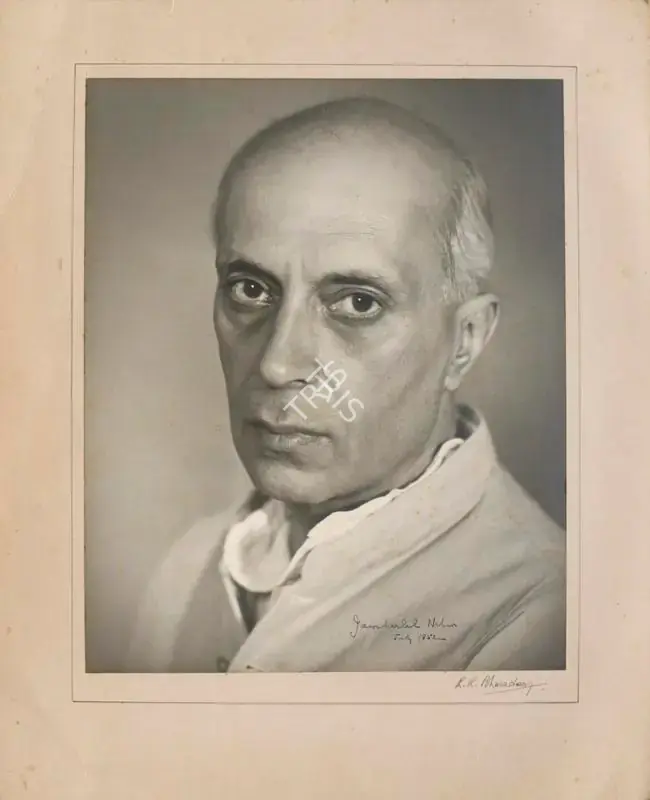Bharadwaj, R.R. (Artist). Portrait Of Jawaharlal Nehru. Silver gelatin print, 1952 | Graphic Art | FineArts | 00756885