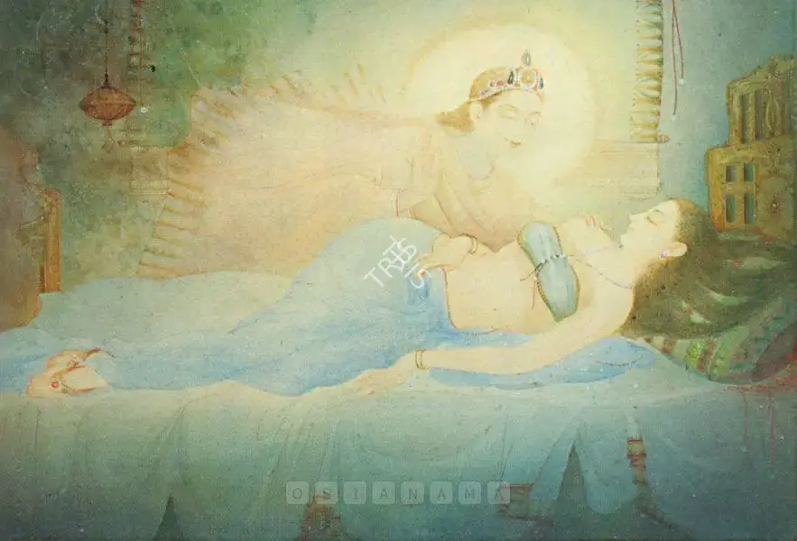 Dabholkar, R.P. (Artist). Radha's Dream. Watercolour on paper, n.d. | Painting  | 00877733
