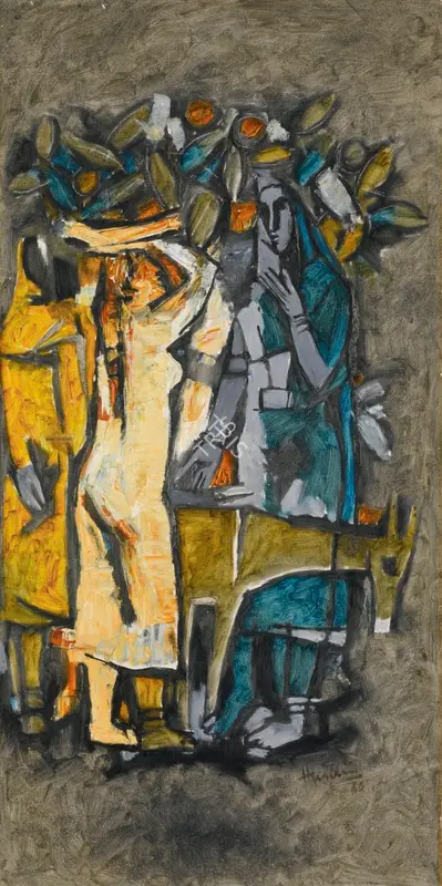 Husain, M.F. (Artist). Untitled (Village Women), 1960 | Painting