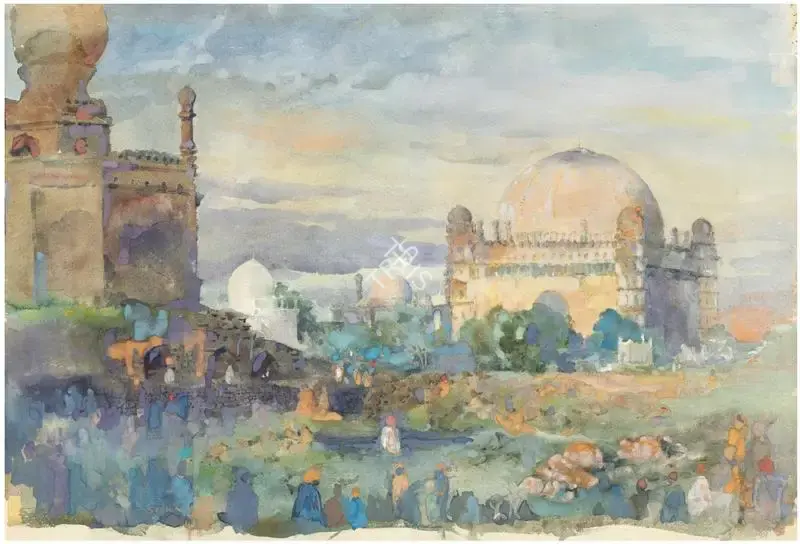 Raza, S.H. (Artist). Untitled (Gol Gumbaz). Watercolour on paper, 1943 | Painting  | 00867184