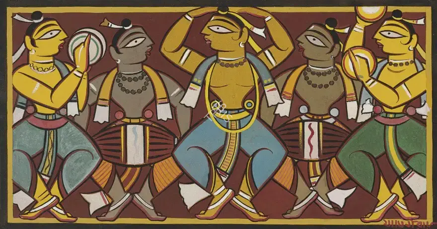 Roy, Jamini (Artist). Untitled (Musicians), n.d. | Painting