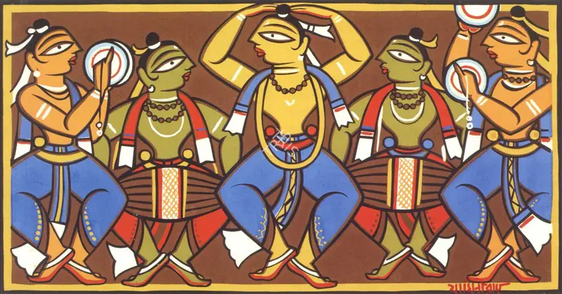 Roy, Jamini (Artist). Musicians. Tempera on Paper, n.d. | Marg, December 2022 - March 2023 | Painting | FineArts | 00675402