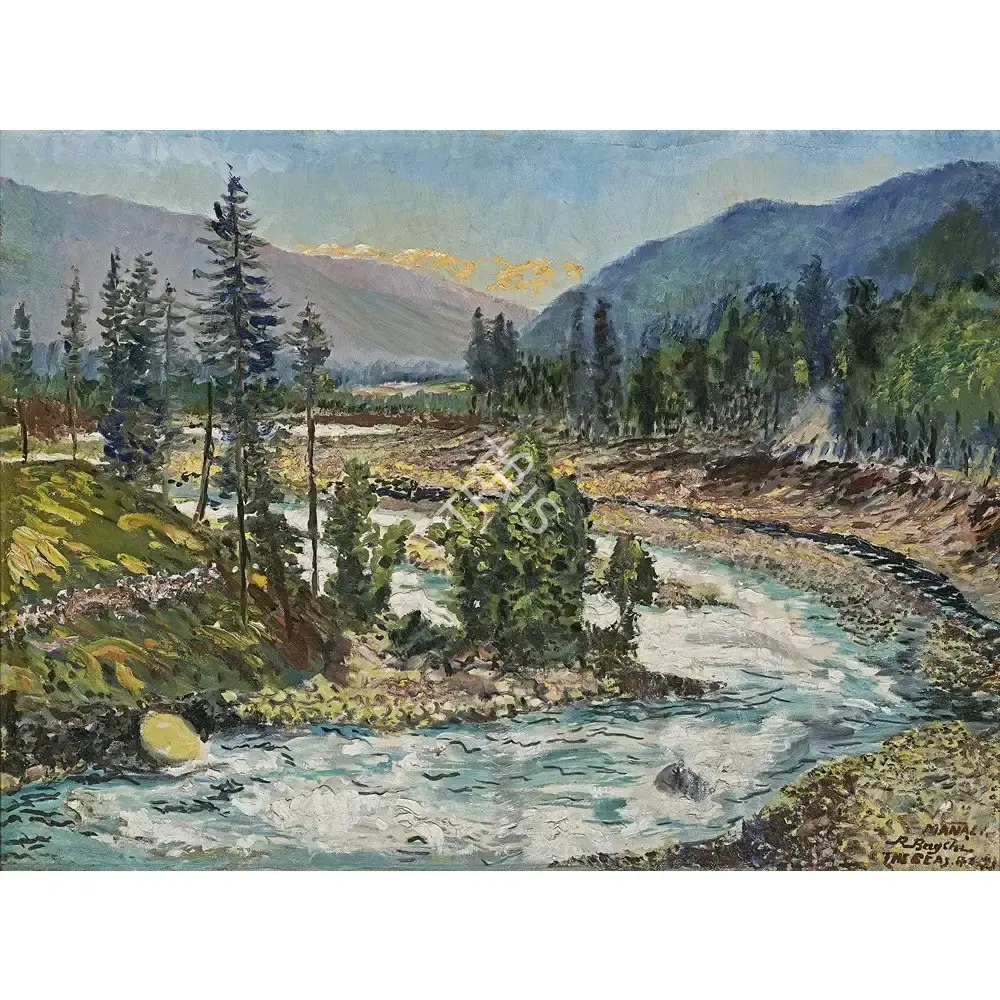 Bagchi, Radha (Artist). Manali, The Beas, n.d. | Painting