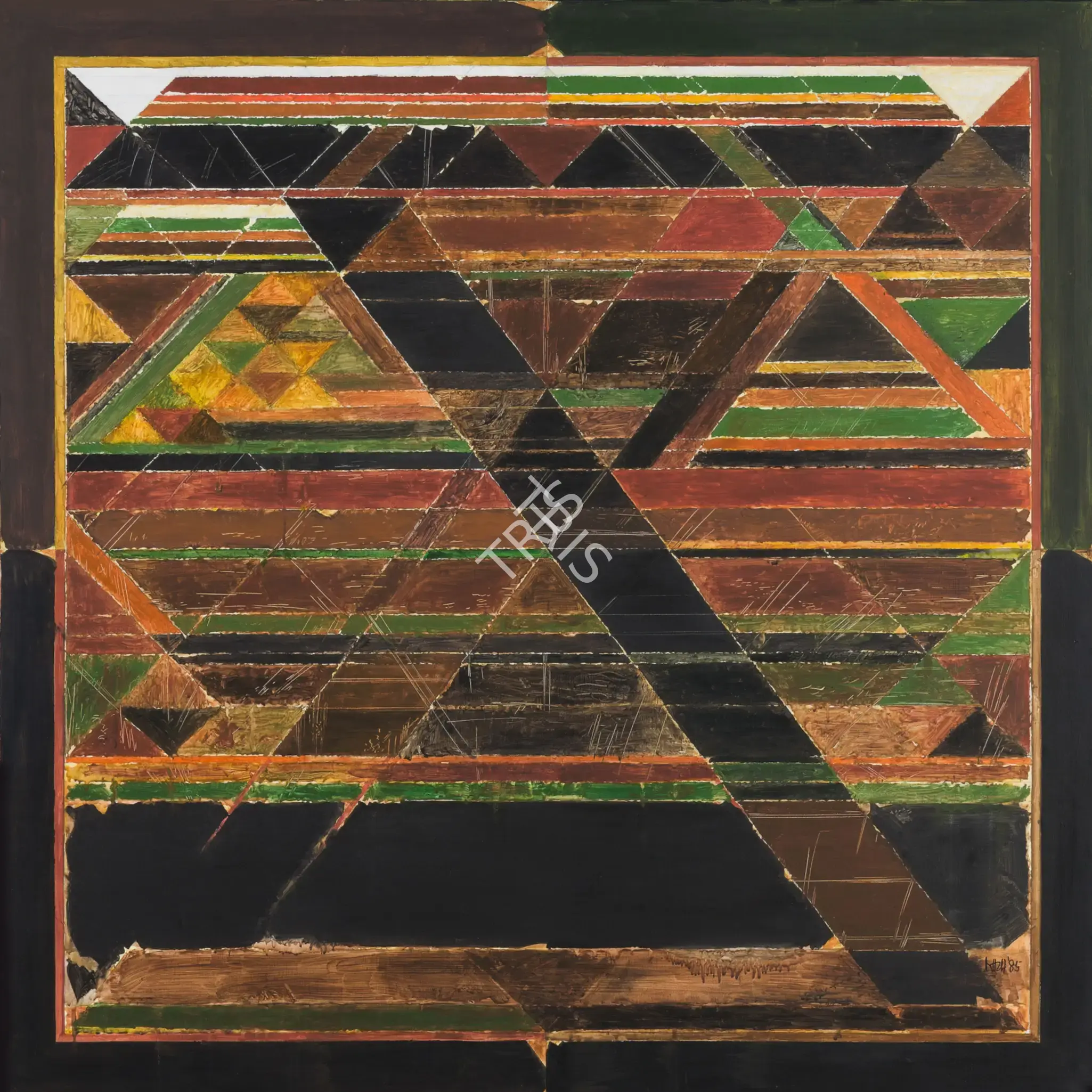 Raza, S.H. (Artist). Encountre. Acrylic on canvas, 1985 | Painting | FineArts | 00900308