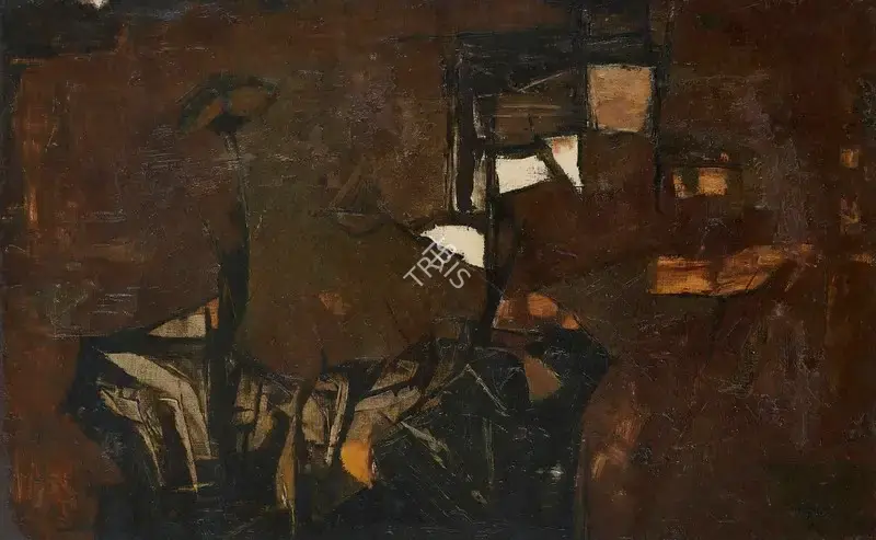 Ramkumar (Artist). Black Forms. Oil on canvas, 1961 | Painting | FineArts | 00604529
