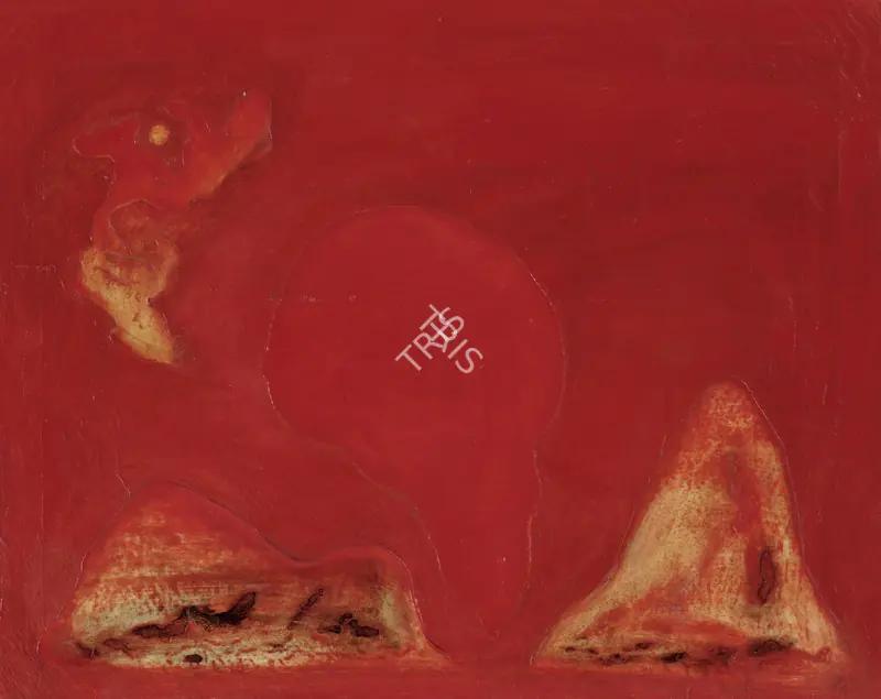 Patel, Jeram (Artist). Untitled. Oil and adhesive on canvas, 1969 | Painting | EconomicsArt | 00872608