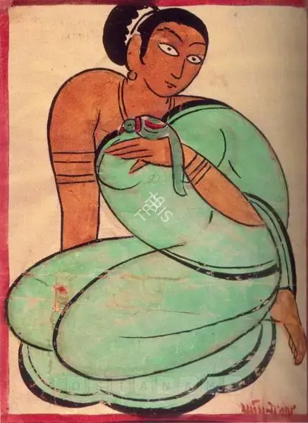 Roy, Jamini (Artist). Untiled (Woman Wah Bird), n.d. | Painting