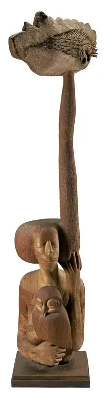 Antao, Karl (Artist). Untitled. Oil on teak wood, n.d. | Sculpture | FineArts | 00352389