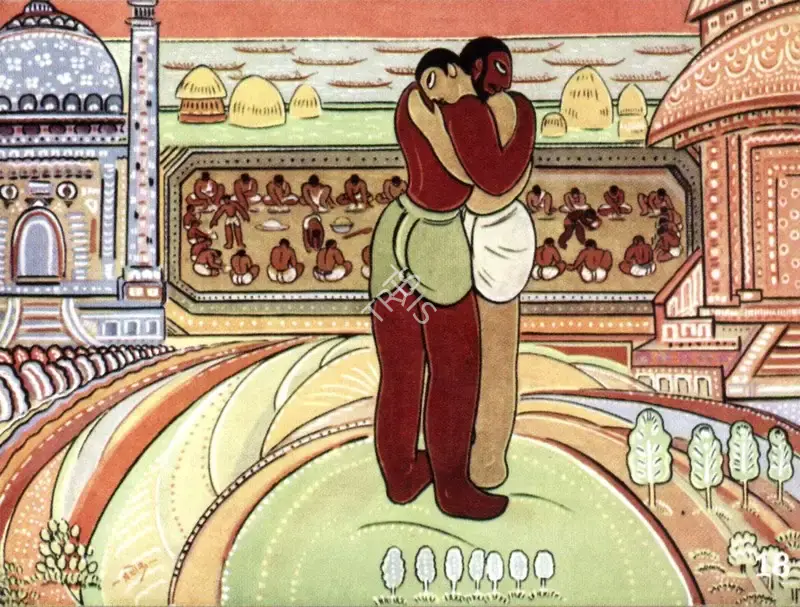 Maitra, Rathin (Artist). Two Brothers. n.d. | Marg, December 2022 - March 2023 | Painting | FineArts | 00675355