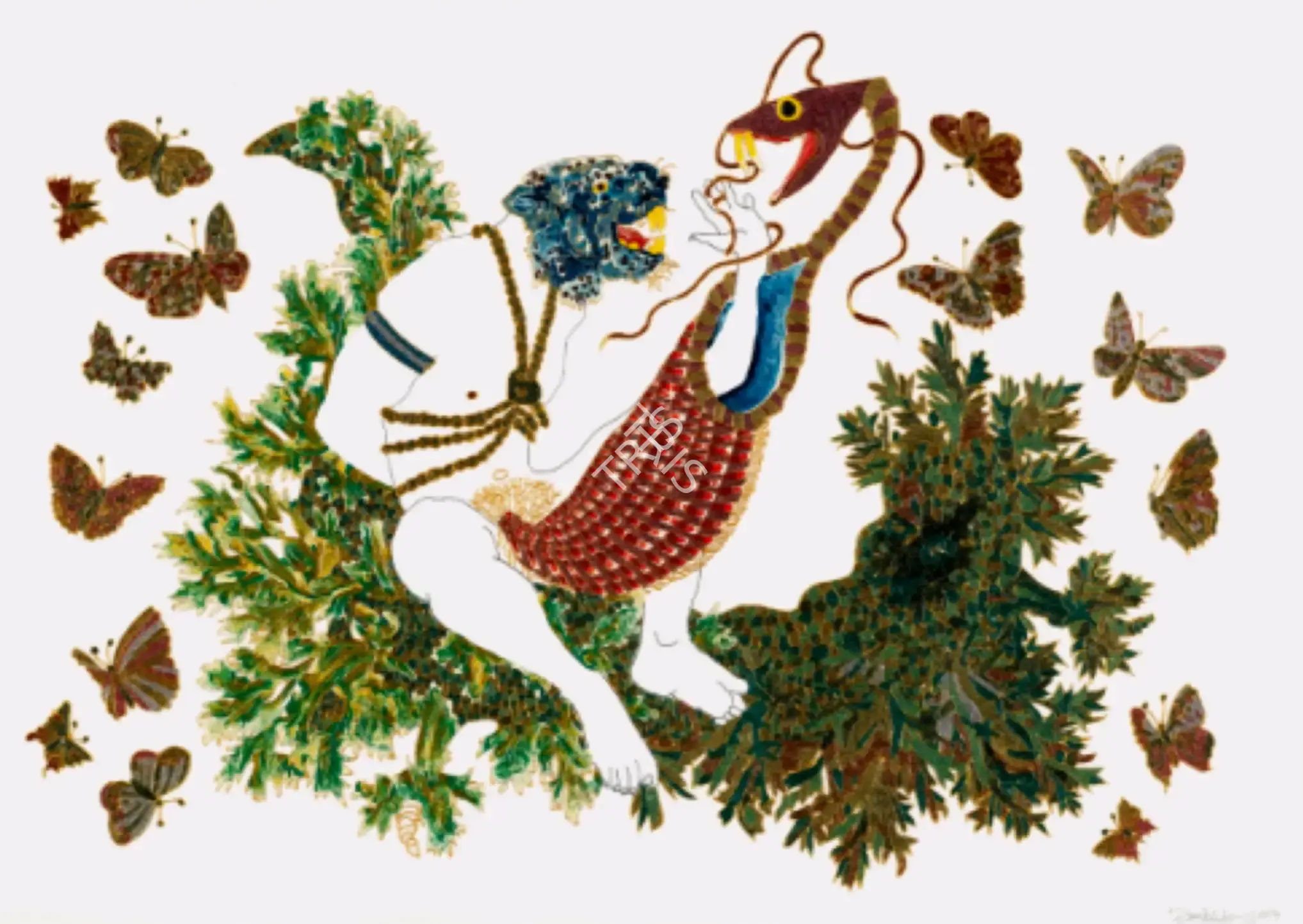 Shaw, Raqib (Artist). Untitled. Acrylic, lacquer, glitter and rhinestones on paper, 2007 | Painting | FineArts | 00645626