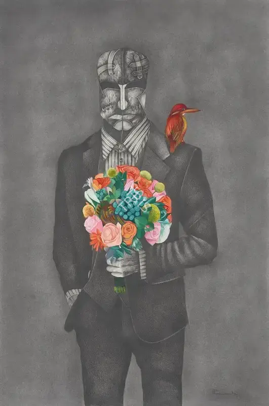 Chaturvedi, P.N. (Artist). The Good Wisher. Mixed media on archival paper, 2016 | Painting | FineArts | 00358056