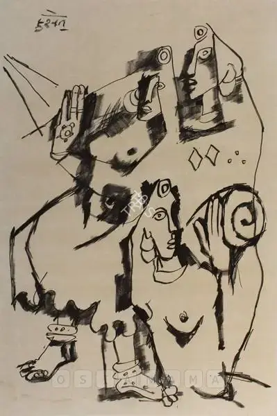 Husain, M.F. (Artist). Untitled, n.d. | Drawing