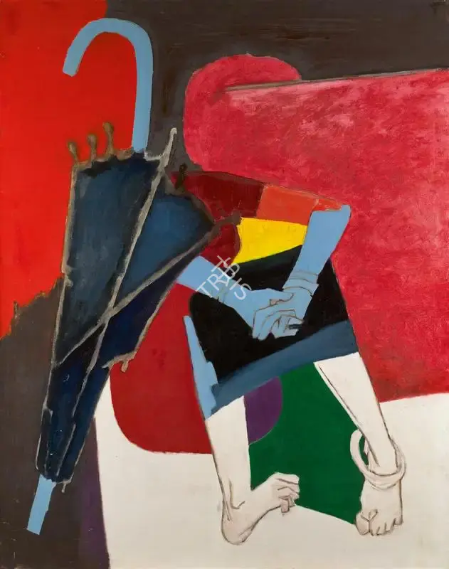 Husain, M.F. (Artist). Umbrella VII, 1978 | Painting