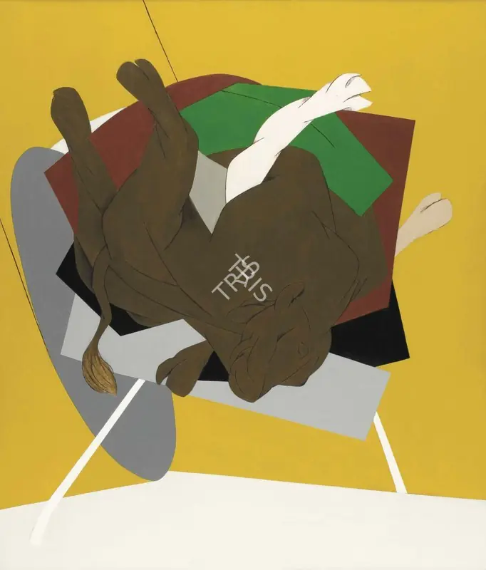 Mehta, Tyeb (Artist). Untitled (Falling Bull), 1999 | Painting