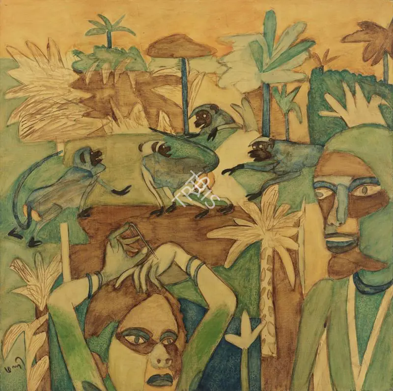 Subramanyan, K.G. (Artist). Monkeys in Purvapalli, 1987 | Painting