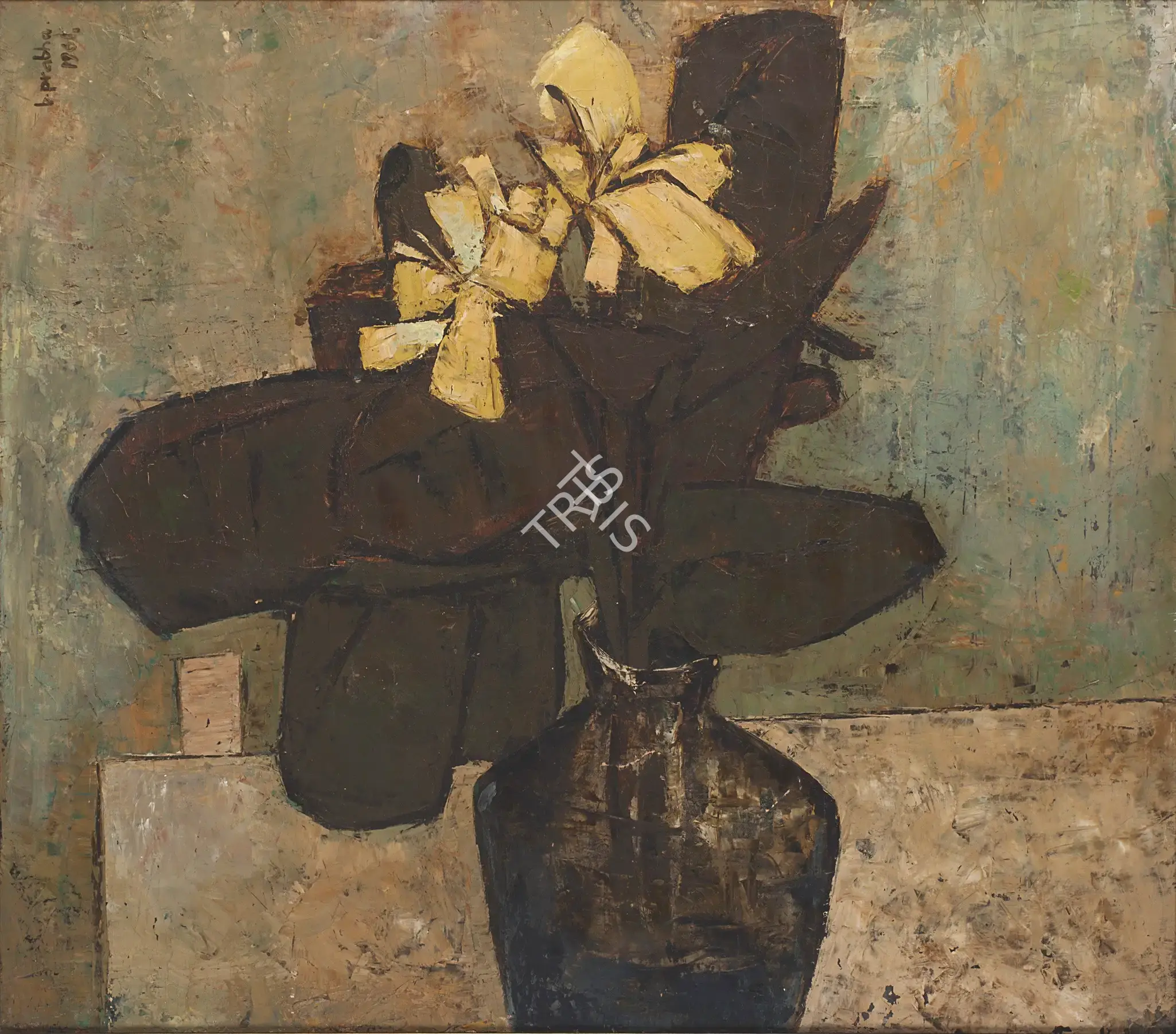 Prabha, B. (Artist). Still Life With White Flowers, 1961 | Painting