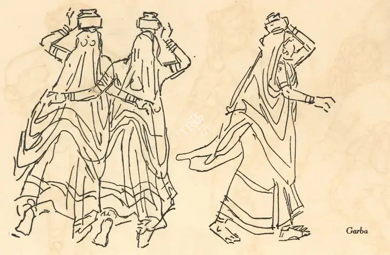 Tana, Pradumna (Artist). Garba, n.d. | Drawing