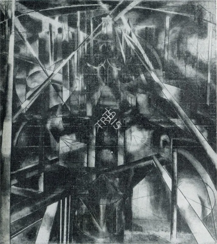 Stella, Joseph (Artist). Brooklyn Bridge. Oil, 1917 | Marg, December 1956 | Painting | FineArts | 00674067