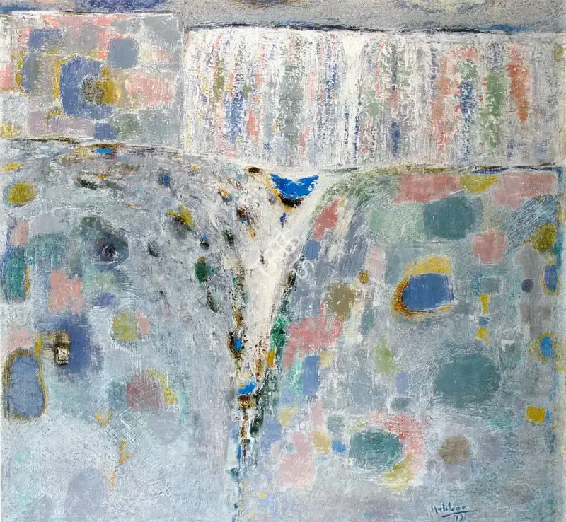 Hebbar, K.K. (Artist). The Flow, 1973 | Painting