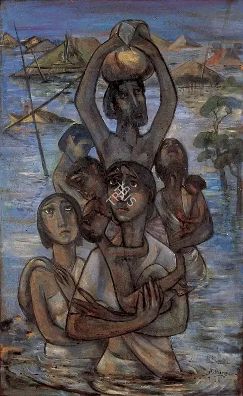 Maitra, Rathin (Artist). Flood, 1970, 1978 | Painting