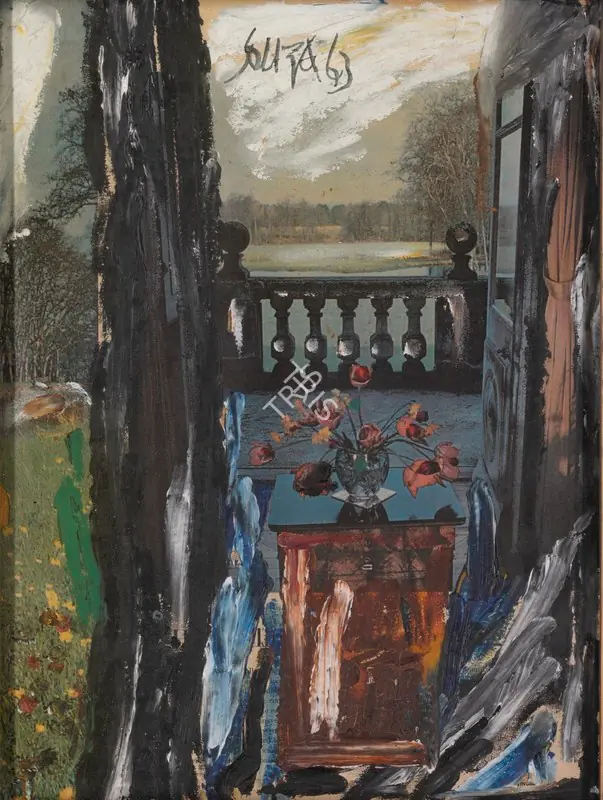 Souza, F.N. (Artist). Untitled (Veranda), 1963 | Collage