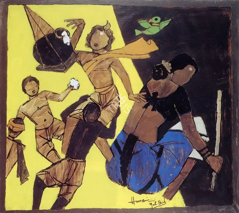 Husain, M.F. (Artist). Madhuri as Radha, n.d. | Painting