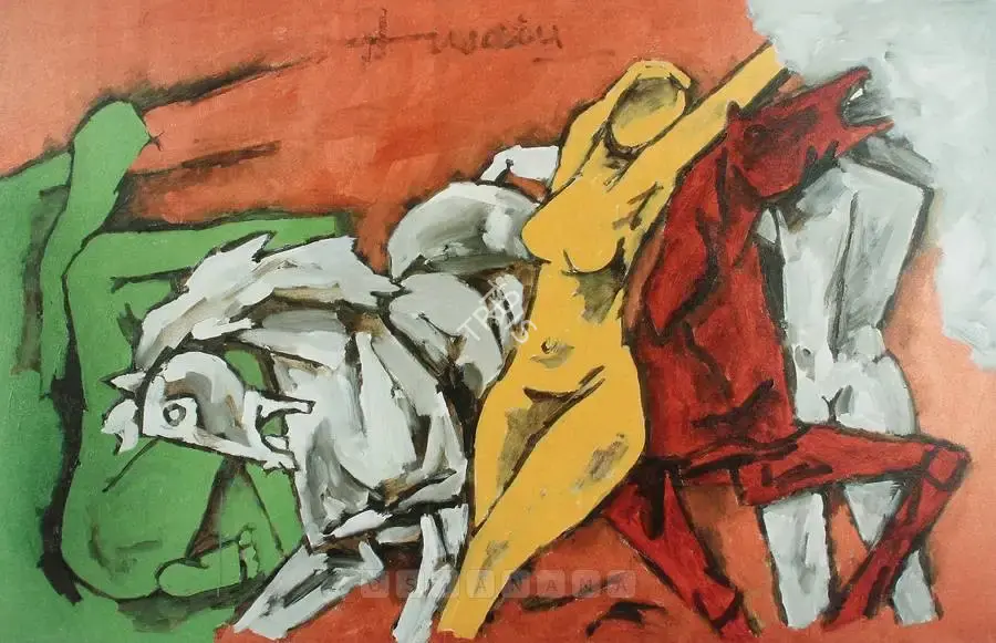Husain, M.F. (Artist). Three Graces, n.d. | Painting