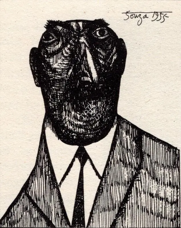 Souza, F.N. (Artist). Six Gentleman of our Times. 1955 | Art Heritage 6, 1986-1987 | Drawing | FineArts | 00530234