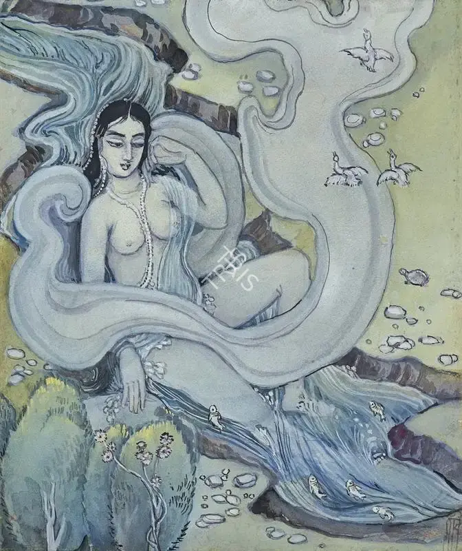 Vijaiwargiya, Ramgopal (Artist). Meghdoot. Watercolour on paper, c.1980 | Painting | FineArts | 00354659
