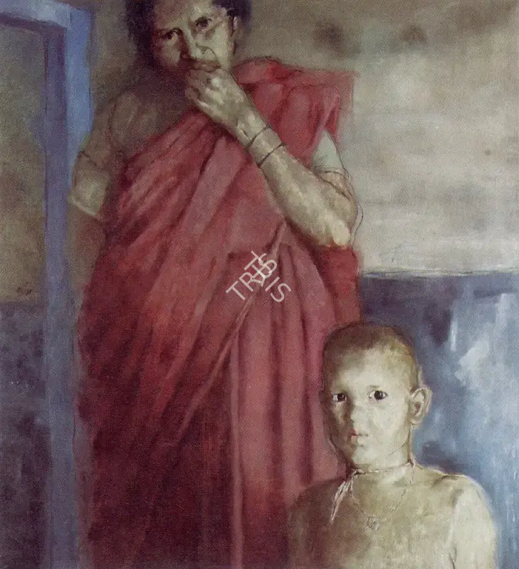 Shivaprasad, K.T. (Artist). Naseema and her Mother. Oil on canvas, n.d. | Painting  | 00876671