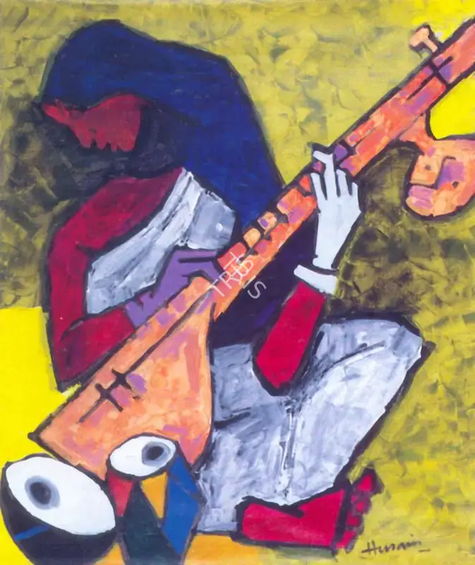 Husain, M.F. (Artist). Sitar Player, n.d. | Painting