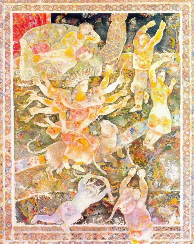 Burman, Sakti (Artist). Durga, n.d. | Painting
