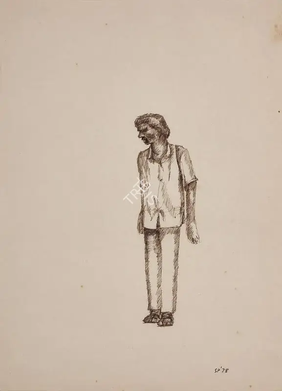 Patwardhan, Sudhir (Artist). Man. Ink on paper, 1978 | Drawing | FineArts | 00354510