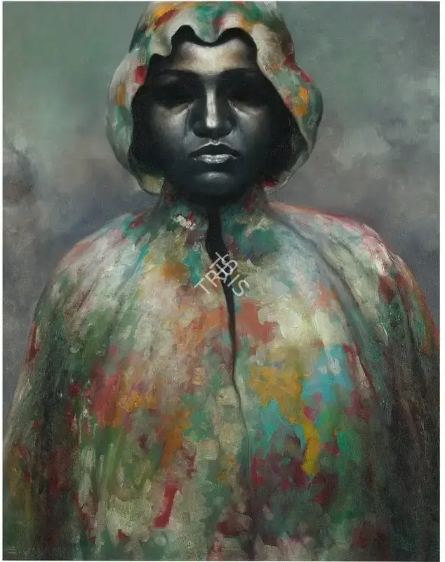 Bhattacharjee, Bikash (Artist). Mrs. J in Rain. Oil on canvas, 1978 | Painting  | 00867793