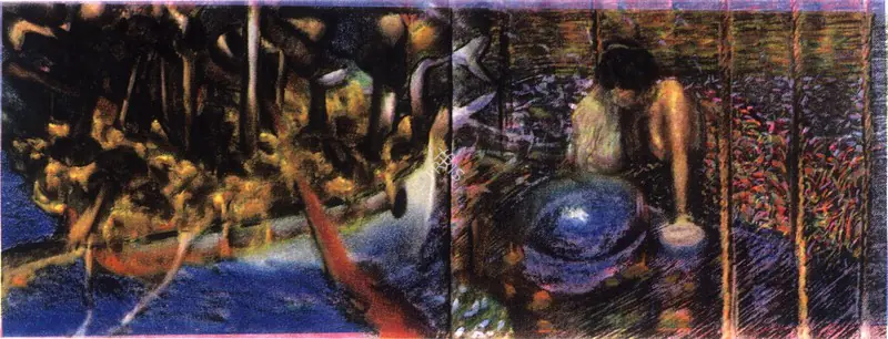 Sundaram, Vivan (Artist). Intimate Landing. Dry pastel on paper, 1987 | Drawing | FineArts | 00371051
